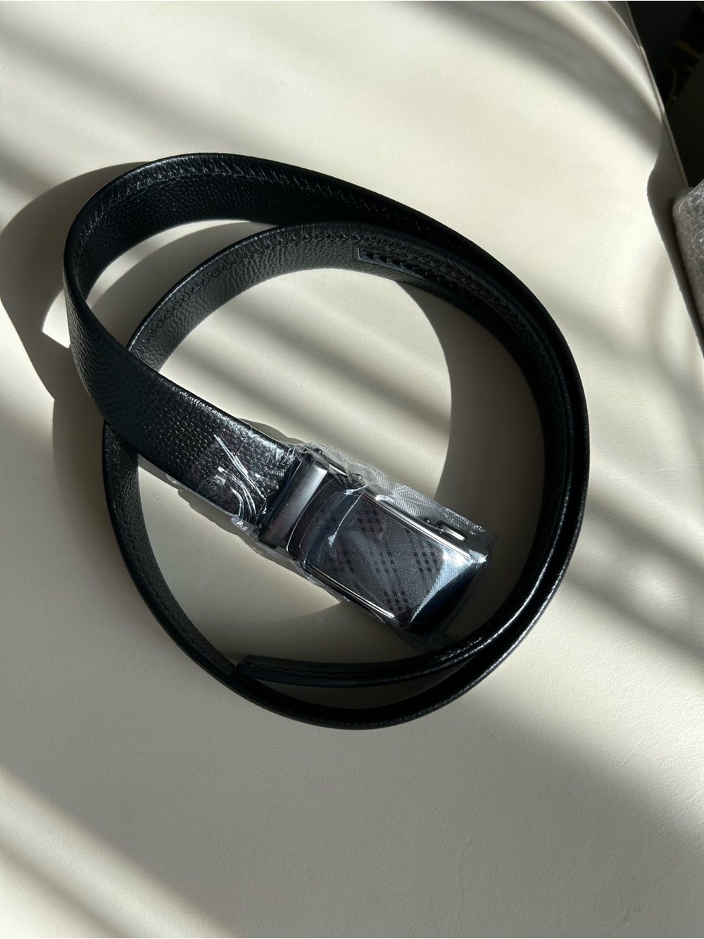 Men's Black Leather Belt